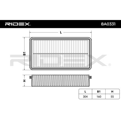 Air Filter RIDEX 8A0331 8A0331 - photo 5