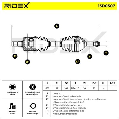 Drive Shaft RIDEX 13D0507 13D0507 - photo 7