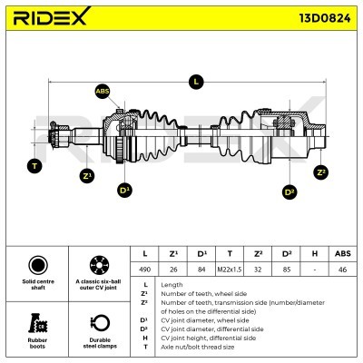 Drive Shaft RIDEX 13D0824 13D0824 - photo 7