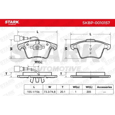 Brake Pads Set Stark SKBP-0010157 SKBP-0010157 - photo 2