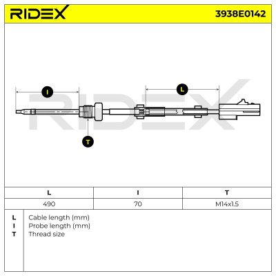 Exhaust gas temperature sensor RIDEX 3938E0142 3938E0142 - photo 6