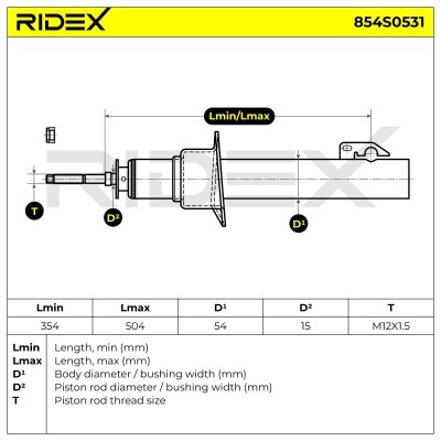 Shock Absorber RIDEX 854S0531 854S0531 - photo 8
