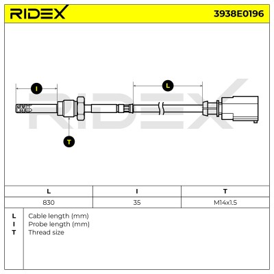 Exhaust gas temperature sensor RIDEX 3938E0196 3938E0196 - photo 5