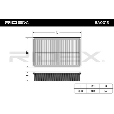 Air Filter RIDEX 8A0015 8A0015 - photo 3