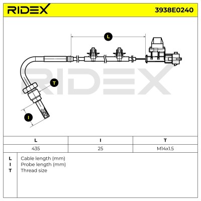 Exhaust gas temperature sensor RIDEX 3938E0240 3938E0240 - photo 5