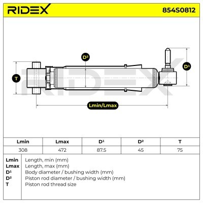 Shock Absorber RIDEX 854S0812 854S0812 - photo 8