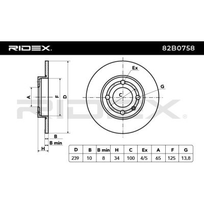Brake Disc RIDEX 82B0758 82B0758 - photo 3