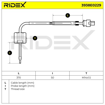 Exhaust gas temperature sensor RIDEX 3938E0229 3938E0229 - photo 6