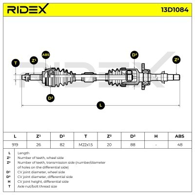 Drive Shaft RIDEX 13D1084 13D1084 - photo 7