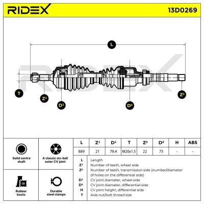 Drive Shaft RIDEX 13D0269 13D0269 - photo 7