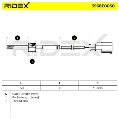 Exhaust gas temperature sensor RIDEX 3938E0050 3938E0050 - photo 7