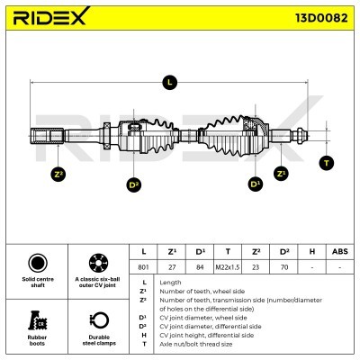 Drive Shaft RIDEX 13D0082 13D0082 - photo 7