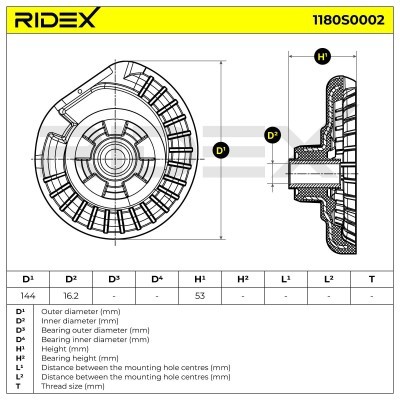Strut Support Bearing Front RIDEX 1180S0002 1180S0002 - photo 6