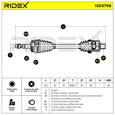 Drive Shaft RIDEX 13D0758 13D0758 - photo 7