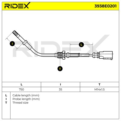 Exhaust gas temperature sensor RIDEX 3938E0201 3938E0201 - photo 6