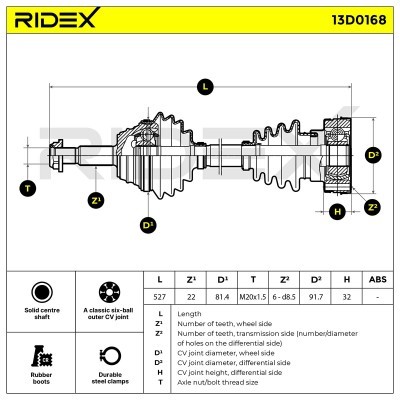 Drive Shaft RIDEX 13D0168 13D0168 - photo 4