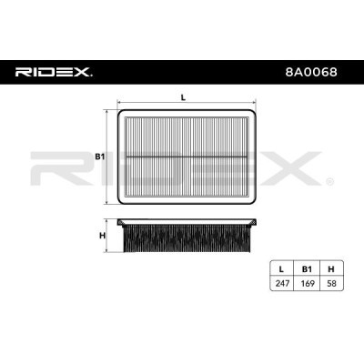 Air Filter RIDEX 8A0068 8A0068 - photo 6