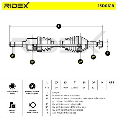 Drive Shaft RIDEX 13D0618 13D0618 - photo 8