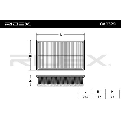 Air Filter RIDEX 8A0329 8A0329 - photo 3