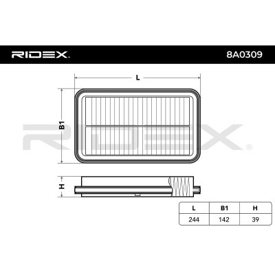 Air Filter RIDEX 8A0309 8A0309 - photo 3