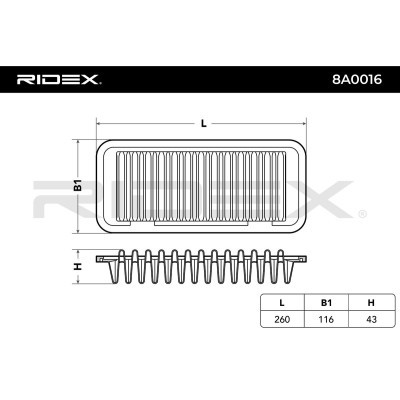 Air Filter RIDEX 8A0016 8A0016 - photo 5