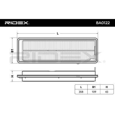 Air Filter RIDEX 8A0122 8A0122 - photo 6