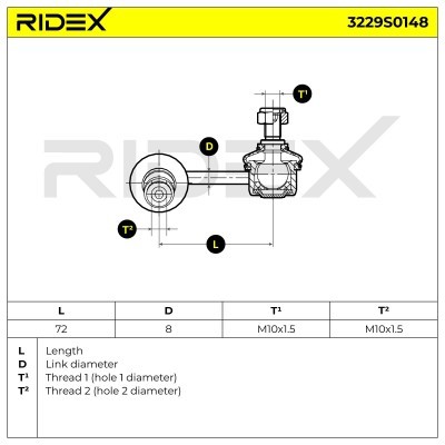 Stabilizer Link RIDEX 3229S0148 3229S0148 - photo 3