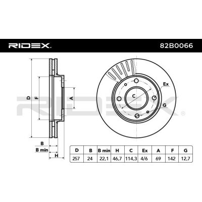 Brake Disc RIDEX 82B0066 82B0066 - photo 3
