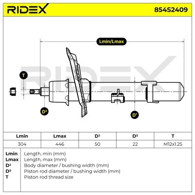 Shock Absorber RIDEX 854S2409 854S2409 - photo 9