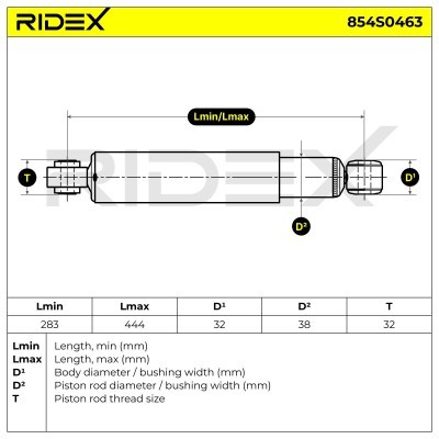 Shock Absorber RIDEX 854S0463 854S0463 - photo 4