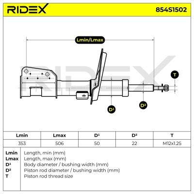 Shock Absorber RIDEX 854S1502 854S1502 - photo 3