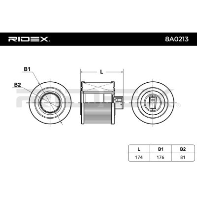 Air Filter RIDEX 8A0213 8A0213 - photo 2
