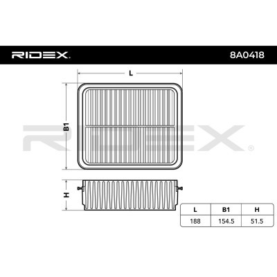 Air Filter RIDEX 8A0418 8A0418 - photo 5