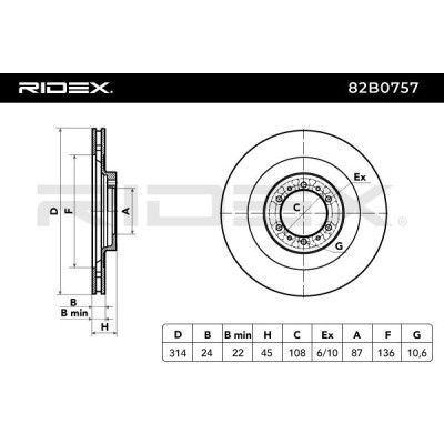 Brake Disc RIDEX 82B0757 82B0757 - photo 3