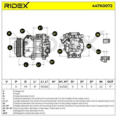 Compressor, Air Conditioning HYUNDAI i30 (FD) 447K0072 - photo 7