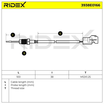 Exhaust gas temperature sensor RIDEX 3938E0166 3938E0166 - photo 6