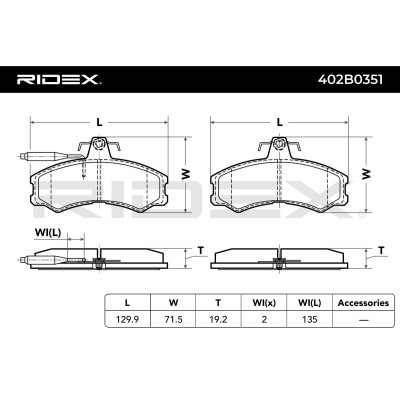Brake Pads Set RIDEX 402B0351 402B0351 - photo 9