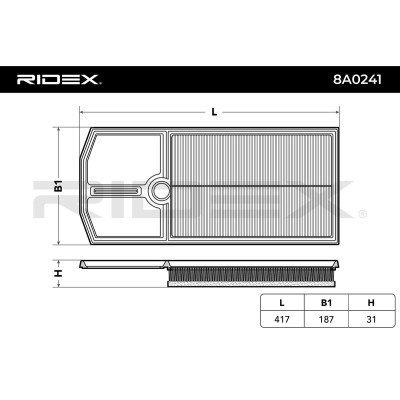 Air Filter RIDEX 8A0241 8A0241 - photo 5