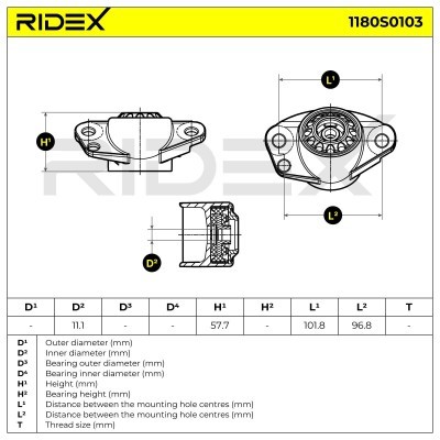 Strut Support Bearing Front RIDEX 1180S0103 1180S0103 - photo 6