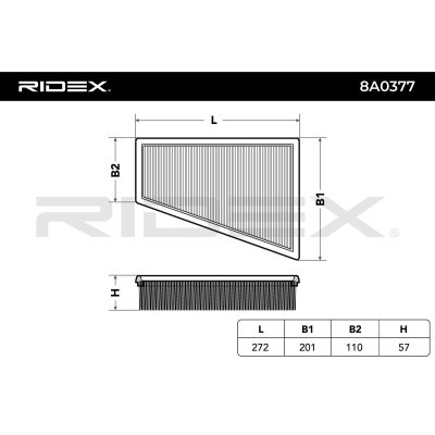 Air Filter RIDEX 8A0377 8A0377 - photo 3