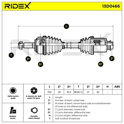 Drive Shaft RIDEX 13D0466 13D0466 - photo 7