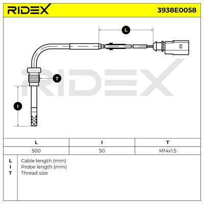 Exhaust gas temperature sensor RIDEX 3938E0058 3938E0058 - photo 6