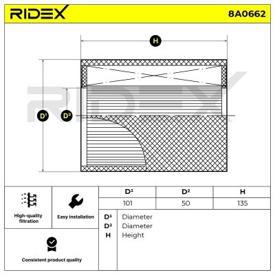 Air Filter RIDEX 8A0662 8A0662 - photo 4