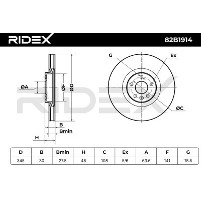 Brake Disc RIDEX 82B1914 82B1914 - photo 12