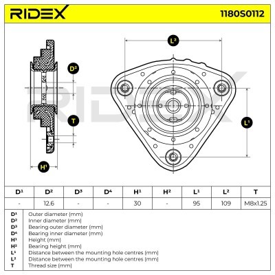 Strut Support Bearing Front RIDEX 1180S0112 1180S0112 - photo 4