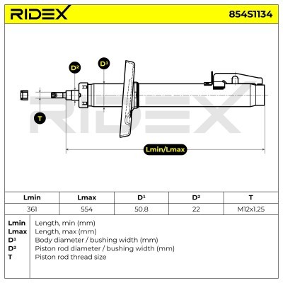 Shock Absorber RIDEX 854S1134 854S1134 - photo 8