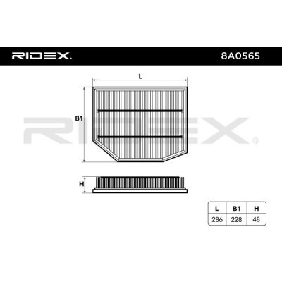 Air Filter RIDEX 8A0565 8A0565 - photo 6