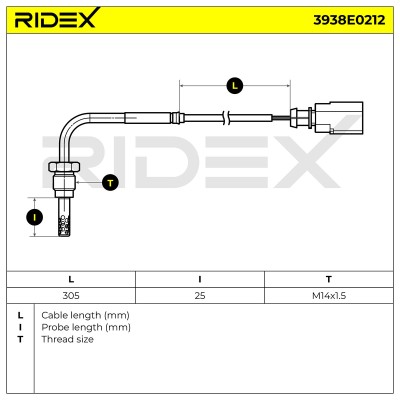 Exhaust gas temperature sensor RIDEX 3938E0212 3938E0212 - photo 5