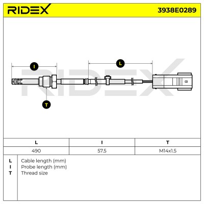Exhaust gas temperature sensor RIDEX 3938E0289 3938E0289 - photo 5