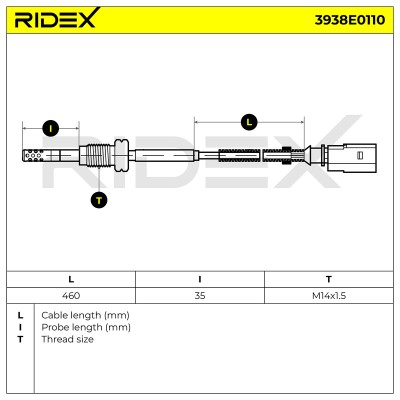 Exhaust gas temperature sensor RIDEX 3938E0110 3938E0110 - photo 6